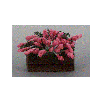 Blomsterpotte m/ pink blomster