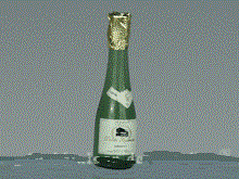 Hvidvin, glas flaske