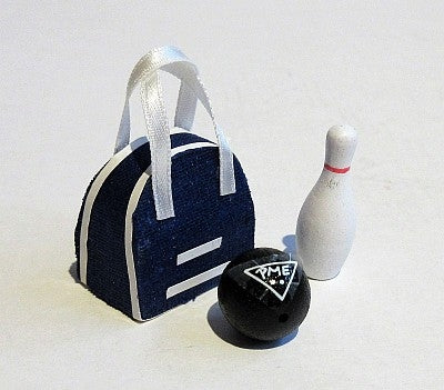 Bowlingtaske + kugle og kegle