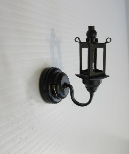 Ude væglampe LED, sort metal batteri