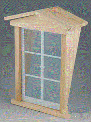 Tagkvist vindue  m/ plexiglas ( 17 grader )
