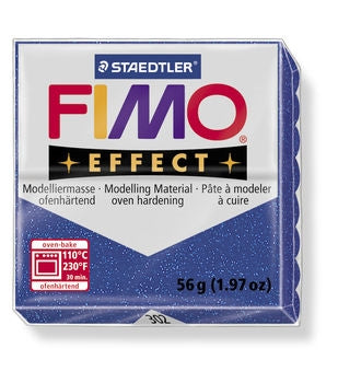 Fimo effect glitter blå 56 g.
