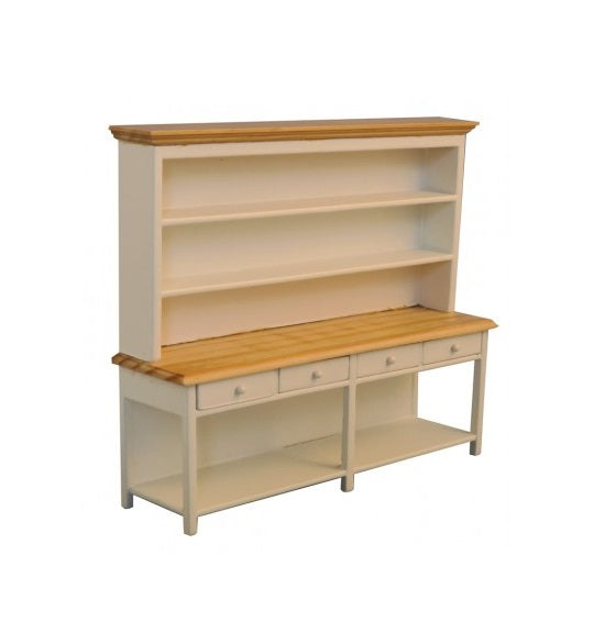 Stor reol m/understel hvid/fyr