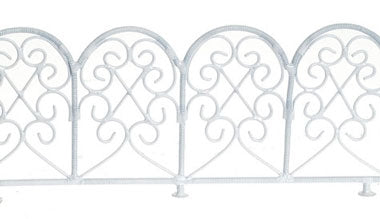 Folde hegn, hvid metal , (6 stk.)