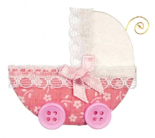 Baby barnevogn pink ( til ophæng som pynt  )
