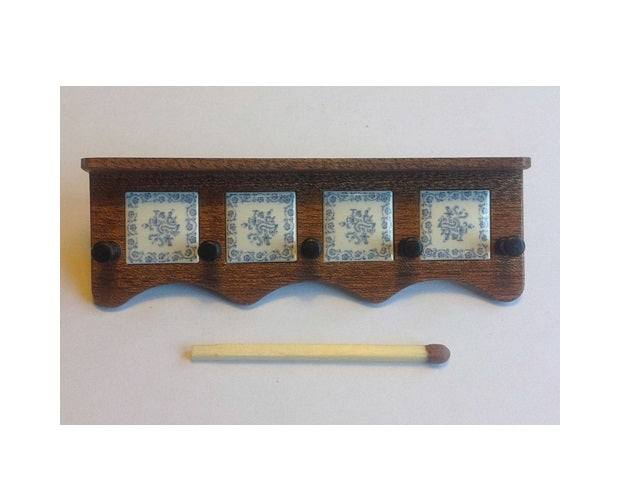 Knagerække, Liverpool Delf håndmalet tiles KIT
