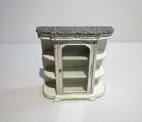 Bespaq toiletskab, elfenbensfarvet /guld, terasso bordplade