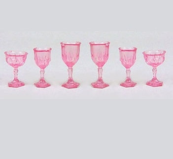 Vinglas 6 stk pink