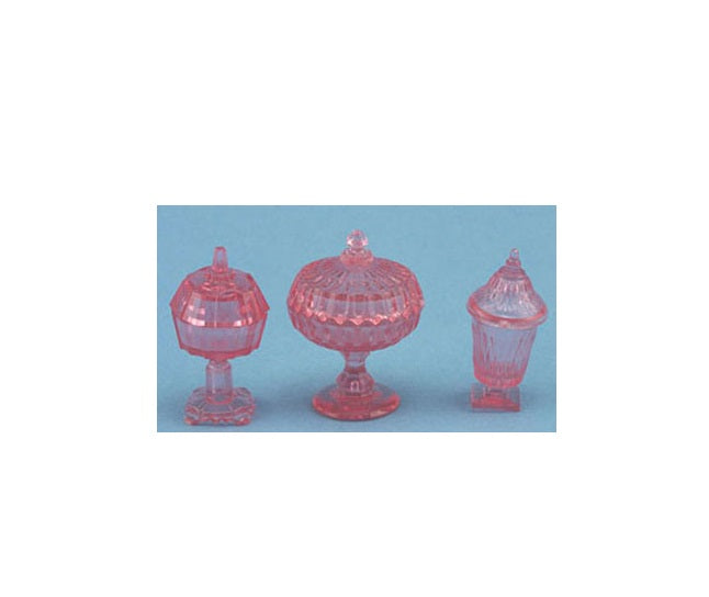 Slik glas 3 stk. pink (plast)