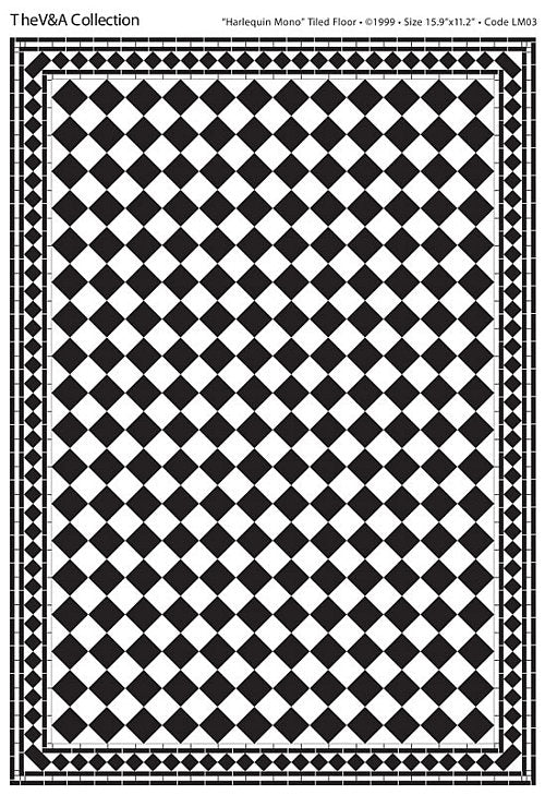 Flisegulv Harlequin Petite sort/hvid, lamineret