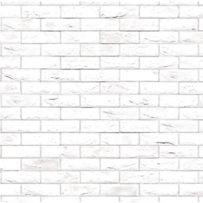 Murstenstapet, hvid glat karton, Stretcher bond
