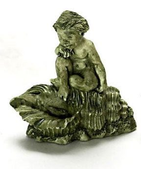 Havefigur, Siddende engel, grøn