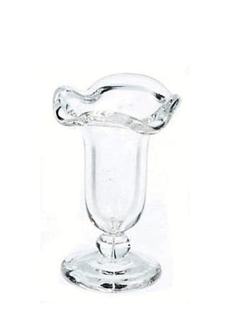 Vase, klar glas, mundblæst