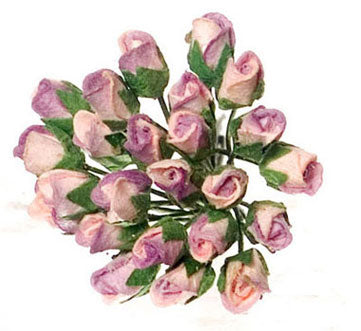 Roser, papir lavendel, halv udsprunget 5 stk.