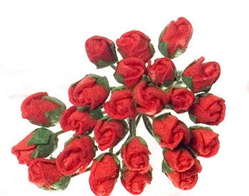 Rose ,, halvt udsprunget,, rød  5 stk