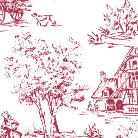 Toile de Jouy, rød