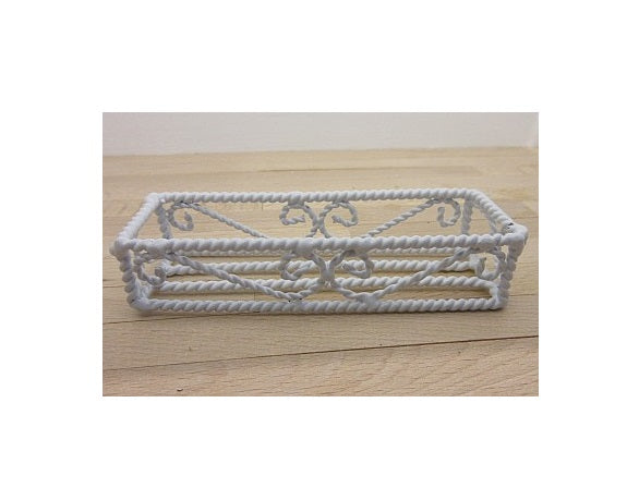 Blomsterkasse, hvid metal