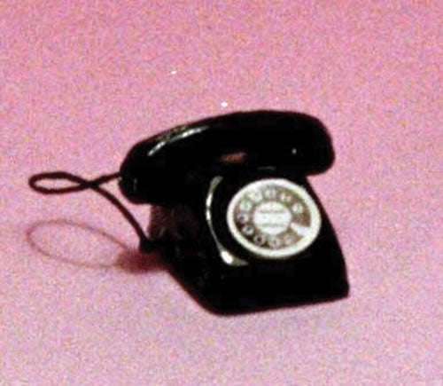 Telefon m/ drejeskive, sort