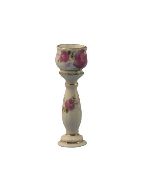 Blomsteropsats i porcelæn, hvid m / blomstermotiv